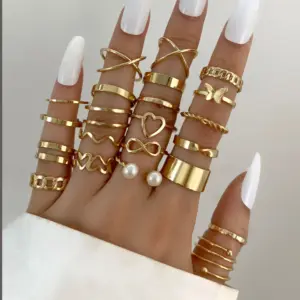 87 Pcs/Set Elegant Personality Imitation Pearl Earrings Rings Jewelry Set For Women Daily Wearing Vintage Jewelry Gifts New 2024